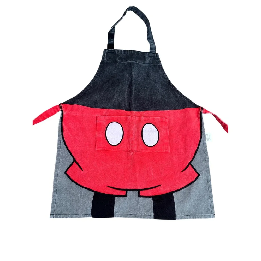 Williams Sonoma Kids Mickey Mouse Denim Apron Adjustable Tie Fun Kitchen Cooking